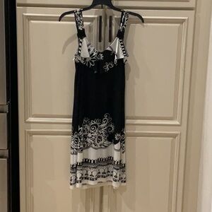 J.B.S. Black and White Midi Dress